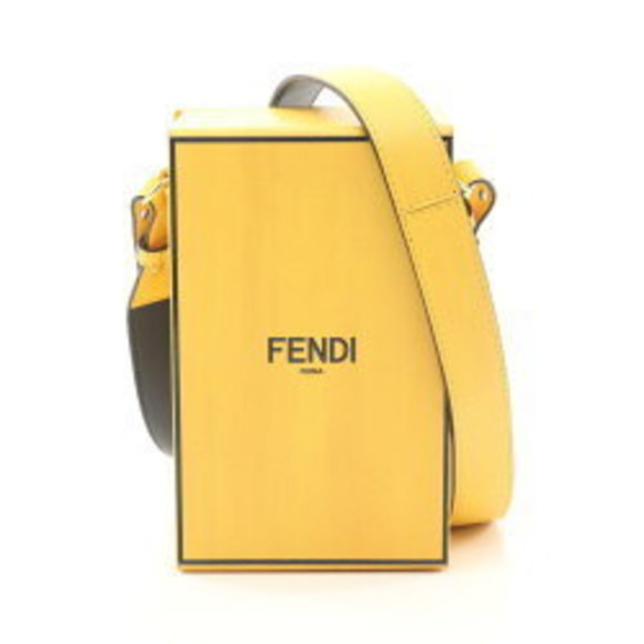 FENDI Shoulder Bag Leather Yellow - Picture 1 of 7